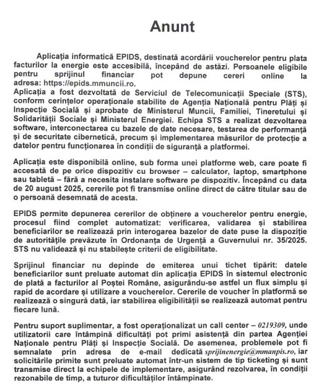 Anunt EPIDS 21